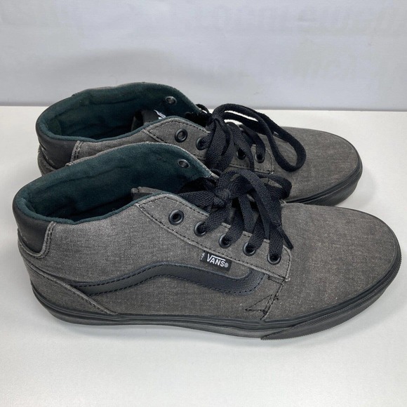 Used VANS Chapman Mid Dark Grey Shoes, Black Stripe, Mens US 8 - Picture 2 of 9
